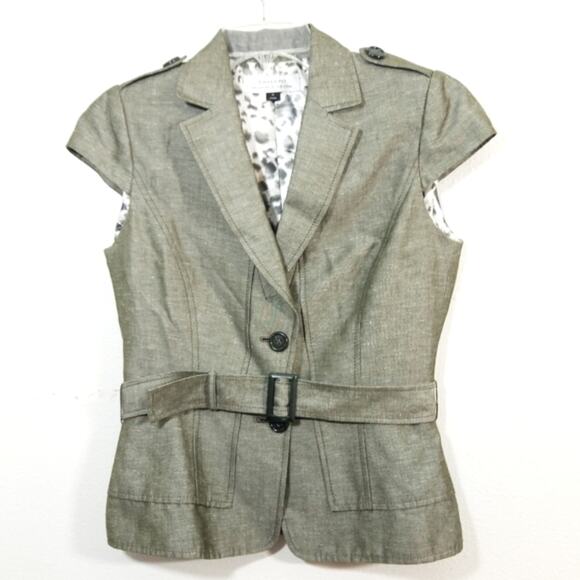 Tahari Arthur Levine linen blend blazer jacket 4 - Picture 7 of 11